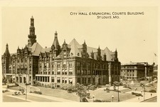 St Louis Missouri Vintage RPPC Postcard City Hall & Municipal Courts Building picture