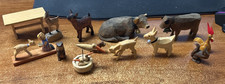 Vintage Lot German GDR Folk Art - Hand Carved Wooden Miniature Animals picture