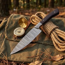 Shard Collectible Handmade Raindrop Damascus Chef Knife Rosewood Artisan Gift picture
