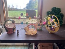 Vintage Easter Spring Decor Lot 6pc picture