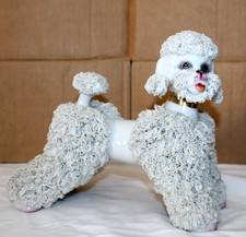 Lrg. Vintage 1950s White Spaghetti Poodle Figurine MCM Kreiss? Ceramic RARE picture