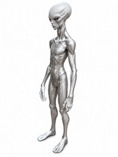 Tall White Alien Figurine 22cm Hand Painted UFO Extraterrestrial Collectible picture