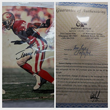 Jerry Rice San Francisco 49ers Signed Original Football Photo Instant Replay COA picture