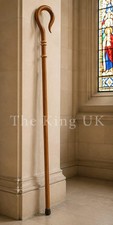Handcrafted Wooden Bishop Crozier Staff, 72 Inch, Church Gift  picture