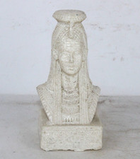 PHARAONIC ANCIENT EGYPTIAN GREAT Queen Cleopatra Head Statue Alabaster Stone BS picture