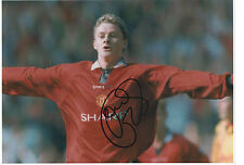 OLE GUNNAR SOLSKJAER Signed 12x8 Photo MANCHESTER UTD & NORWAY COA picture