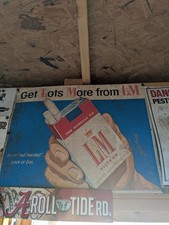 VINTAGE ADVERTISING SIGN- L & M CIGARETTES SIGN- VINTAGE TOBACCIANA- TAVERN SIGN picture
