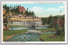 New Troutdale Hotel Bear Creek Canyon in Denver Mountain Parks CO c1920s Postcar picture
