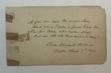 Oliver Wendell Holmes Sr signed cut with handwritten famous quote Poet picture