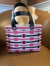 Longaberger Everyday Tote Basket With Protector And Tag Blush Weave 2026 picture