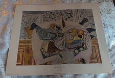 Antique MCM Abstract George Braque Still Life Composition Lasker Artwork VTG picture