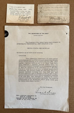 Navy Presidential Citation Certificate Card 1943 USS Nicholas USS Helena picture
