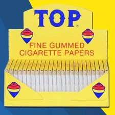 AUTHENTIC TOP FINE GUMMED CIGARETTE ROLLING PAPERS 24 BOOKS / 100 LEAVES PER picture