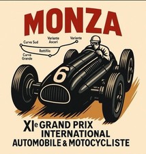 Retro Style Monza Grand Prix Racing Square 12x12 Inches Sign Top Quality Sign picture