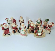 Set of 10, United Design Legend of Santa Claus Vtg Hydrostone Christmas Figures picture