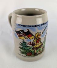 1990 German Reunification Beer Stein Mug 0.5L Schedel Bavaria BRD DDR Pottery picture