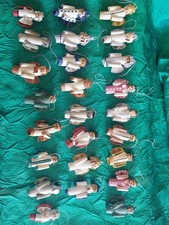 VINTAGE 1970's PASTA CHRISTMAS ORNAMENTS ANGEL LOT OF 25 HAND MADE HAND PAINTED picture