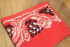 Vintage Japanese Obi Red Embroidered Kimono Sash Traditional Textile Showa Era picture