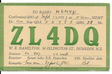 QSL 1937 Dunedin  New Zealand   radio card picture