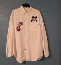 Rare VTG 90s Too Cute Guetta Bros Disney Mickey Minnie Tennis button down Shirt picture