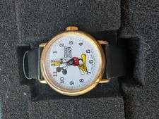 Vintage Bradley Mickey Mouse Registered Edition Wind Up Watch Swiss Gold Runs picture