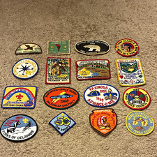 Boy Scouts BSA Mixed Lot Council Camp & District Patches (16) Vintage 1966-1989 picture