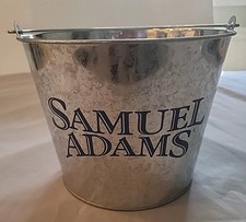  SAMUEL ADAMS Galvanized Beer 1.5 Gal Ice Bucket W HandleFor Bottles Cans Cooler picture