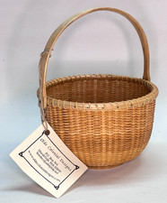 Vintage Nantucket Lightship Basket Olde Colonial Designs with Handle 5