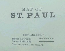 Vintage 1892 ST PAUL MINNESOTA Map 14