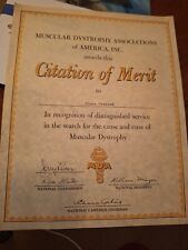 MDA CITATION OF MERIT with JERRY LEWIS, DEAN MARTIN, ELEANOR GEHRIG See Picture picture