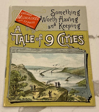 1885 CHICAGO MILWAUKEE & St PAUL RAILWAY/Tale of 9 Cities Booklt-CityRoute Maps picture