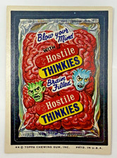 1974 Topps Wacky Packages 8th Series Hostile Thinkies Sticker Tan Back Original picture