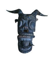 Guatemalan Devil Mask With Rams Horns Original Vintage Collector Piece picture