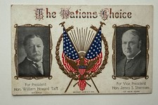 1908 William H Taft Sherman Presidential Election Campaign Postcard Embossed picture