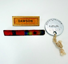 WWI USMC Dog Tag Ribbon Bar Pin Lot ~ Belleau Wood Enlistment Date picture