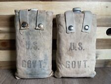 Rare Set of 2 United States Government Plastic Water Bottle W/Canvas Case picture