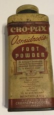 Cro Pax vintage Collectible Foot Powder tin Still Has Powder In The Tin, picture