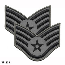 Air Force Embroidered Chevron Patches ~ E5 Staff Sergeant ~ Male ~ ABU ~ NEW picture