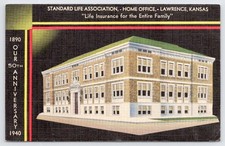 Lawrence Kansas Standard Life Association Home Office Douglas County Postcard picture