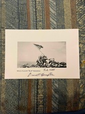 EVERETT BUD HAMPTON WORLD WAR 2 WWII VETERAN SIGNED INDEX CARD AUTOGRAPH #4 picture