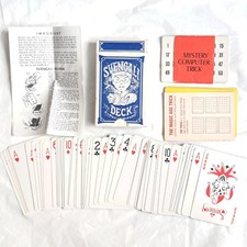 Vintage Magicians Svengali Magic Deck Playing Cards (Ace Hearts) Blue + Extras picture