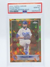 2022 Topps Chrome David Price Sapphire Ed. Gold /50 PSA 10 Dodgers POP 1 picture