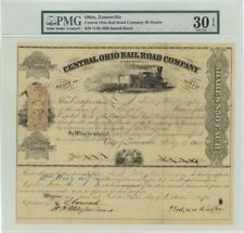 Central Ohio Railroad Co. - 1872 dated Railway Stock Certificate - PMG 30 EPQ -  picture