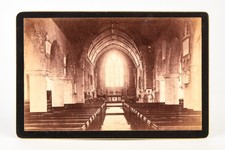 Late 1800s Cabinet Card 6½x4¼'' Albumen Photo - Church Interior V23 picture