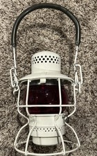 Vintage Adlake Kero Railroad Lantern Red Glass Globe Miner Oil Lamp Padded Hand picture