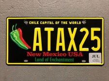 NEW MEXICO LICENSE PLATE CHILE CAPITAL OF THE WORLD ๐ถ RANDOM LETTERS/NUMBERS picture