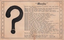Salt Lake City Mormon LDS Church Invite Poem Letters Font c1908 Vtg Postcard 32A picture