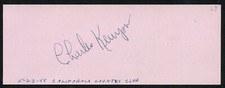 Charles Kenyon d1961 signed 2x5 cut autograph on 5-23-48 California Country Club picture