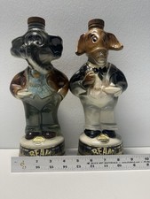 Vintage 1960's Jim Beam Political Elephant & Donkey Glass Bottles Lot of 2 picture