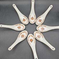 Vintage 1960s Taiwan Tatung Porcelain Soup Spoons Hand Painted Mid Century picture
